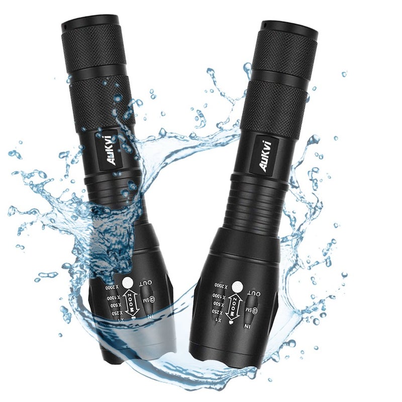 AuKvi 2 Pcs Powerful Red LED Flashlight - Long Range Red Hunting Light Torch, Zoombale, Waterproof, Best for Astronomy, Aviation, Night Observation - Image 4